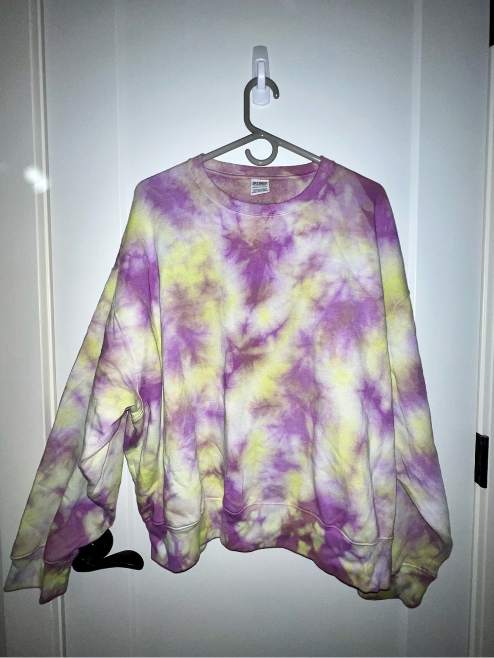 PINK Victoria's Secret Tie-Dye Crewneck Size XL - Purple & Yellow NWOT